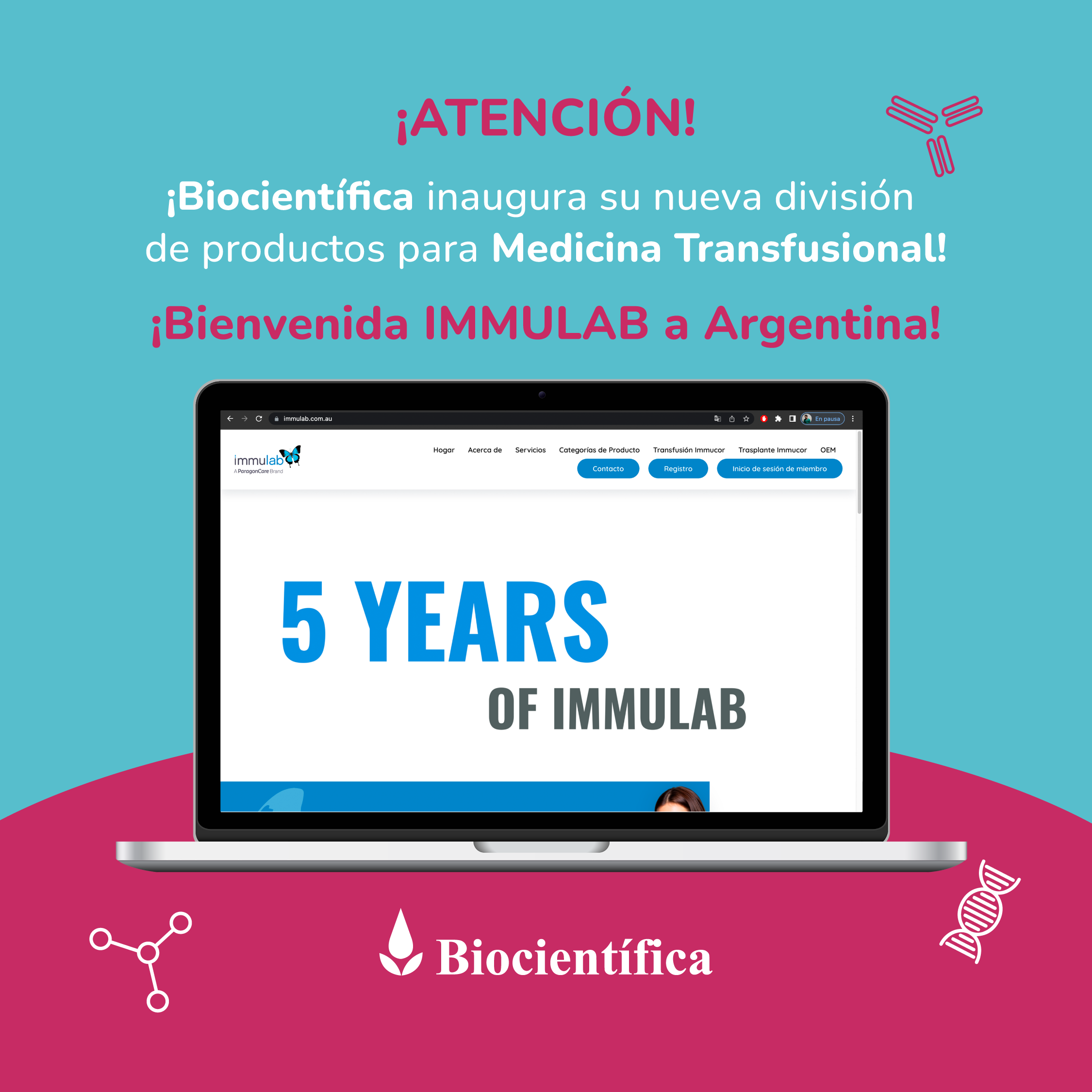 Biocientífica inaugura su nueva división de productos para Medicina Transfusional: ¡Bienvenida IMMULAB a Argentina!
